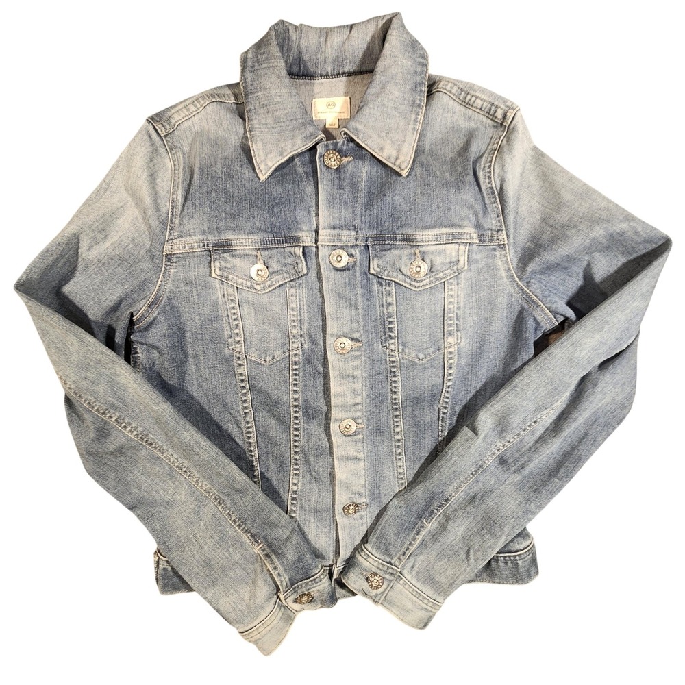AG Adriano Goldschmied Jacket‎ Womens Large Blue Denim Trucker Stretch Classic